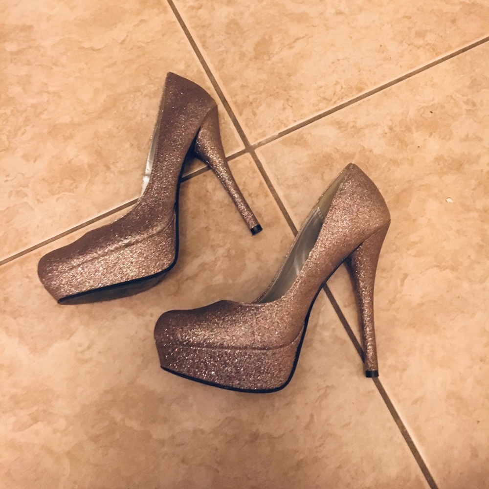 Sparkly Gold Heels